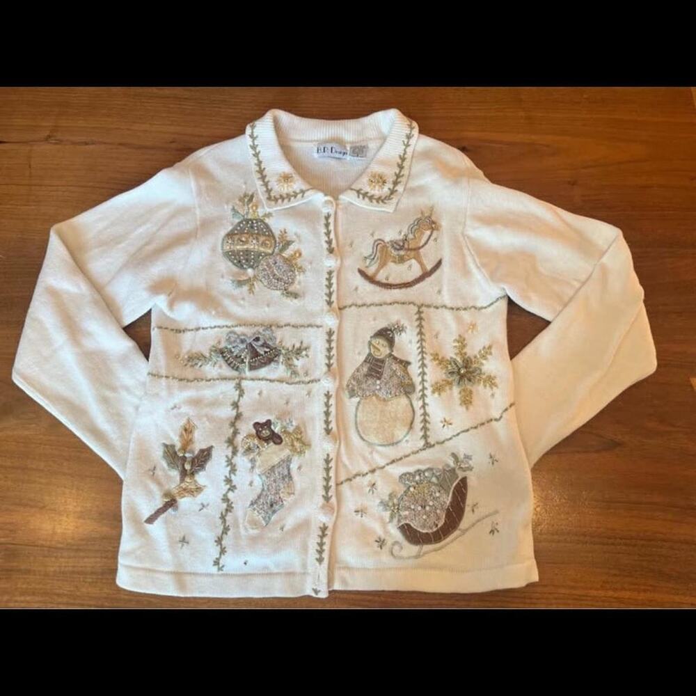 Beautiful vintage grandma christmas sweater small